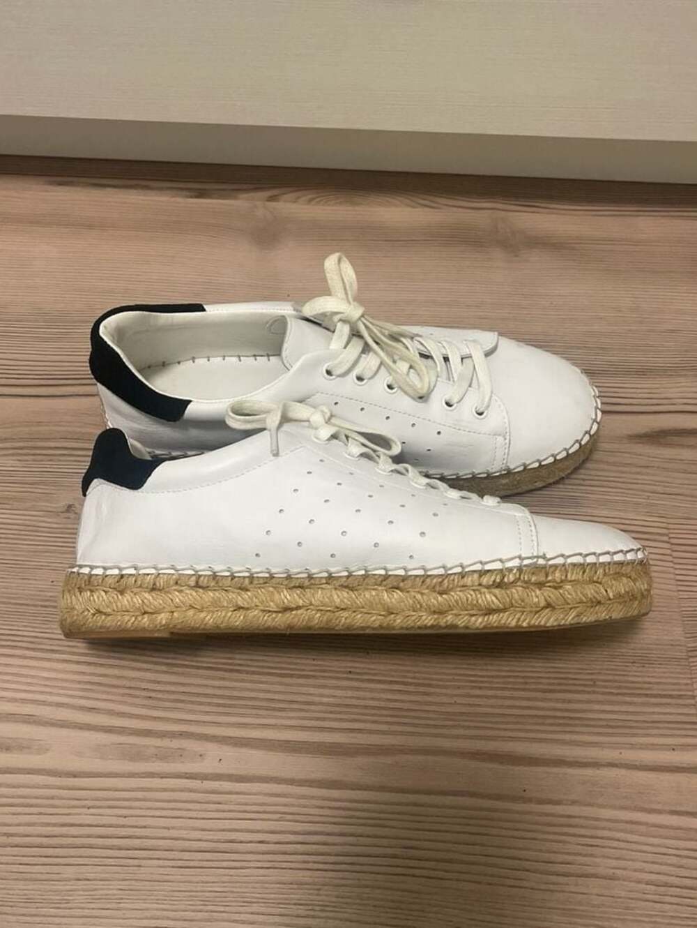 Steven by Steve Madden Pace White Leather Espadrille Platform Sneakers Sz 9